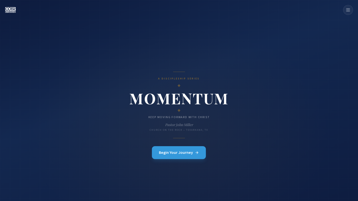 Momentum discipleship series web app for Church on the Rock
