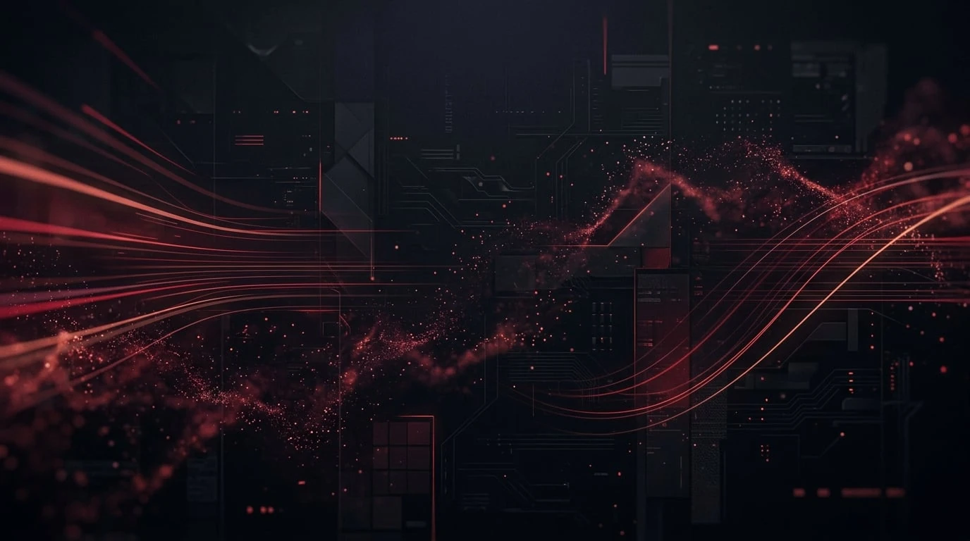 Abstract AI technology background with interconnected nodes
